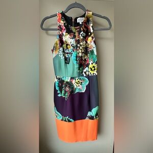 Milly Multicolor Floral Midi Dress